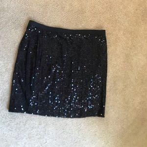 Womens sparkly petite large black dress skirt